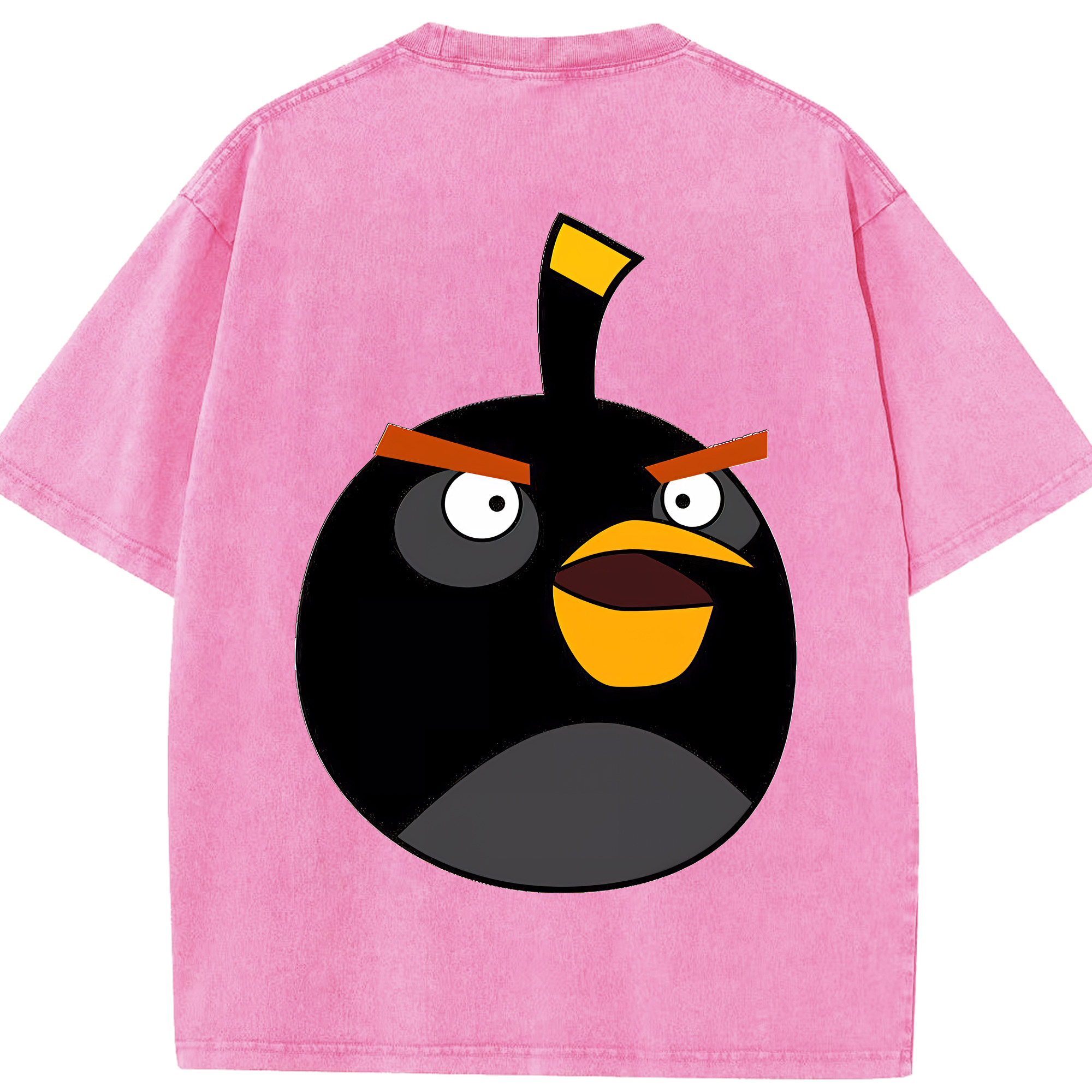 （画像用） Angry Birds アングリーバード 綿100% ヴィンテージ風 半袖Tシャツ（背面プリント）